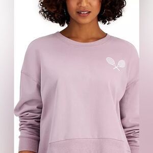 REBELLIOUS ONE Juniors' Tennis Club Front/Back Graphic Sweatshirt